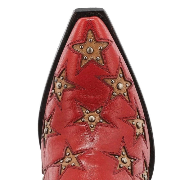 Black Star Marfa Western Boots - Snip Toe in Cherry Color SIZE 7.5 - Picture 4 of 14